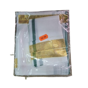 Traditional Dhoti Set (White/Gold)